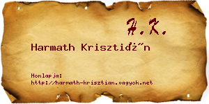 Harmath Krisztián névjegykártya